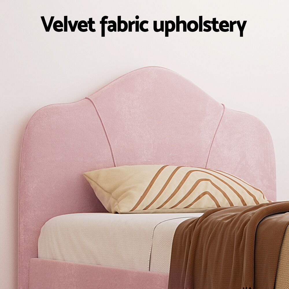 Artiss Bed Frame King Single Size Velvet Pink OLAN Price