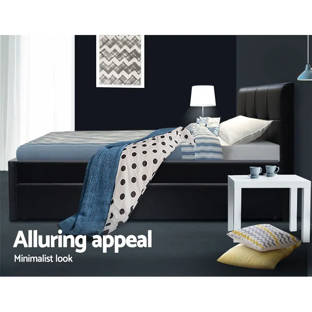 Keepit Bed Frame King Single Size Black Leather Price