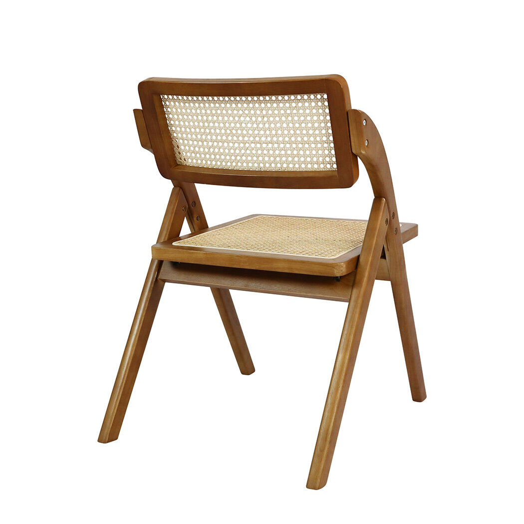 2x foldable rattan dining chairs walnut Price