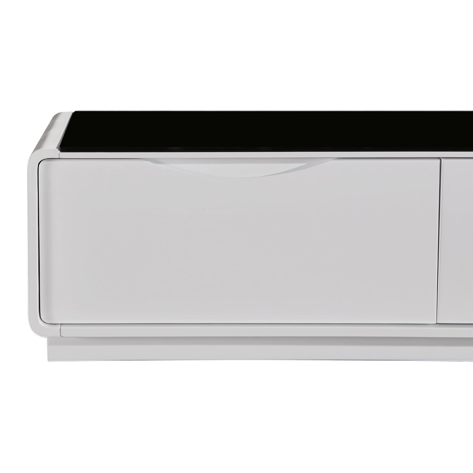 Metro Coffee Table Black Glass & White Painting Price
