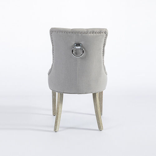 Coaster 2x Dining Chair Light Grey Linen White Wash Legs Price