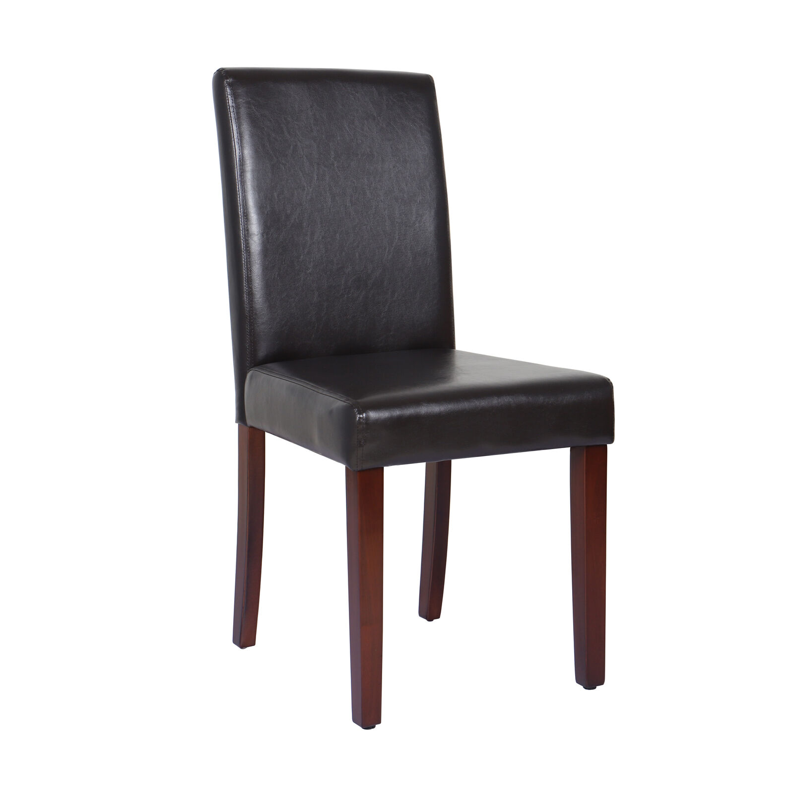 2x Wooden Frame Brown Leatherette Dining Chairs with Solid Pine Legs Price