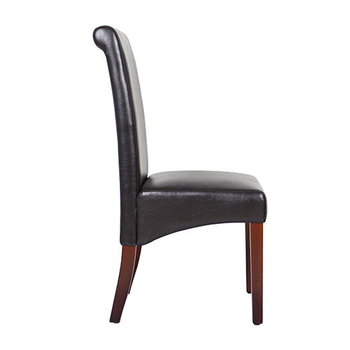 2x Wooden Frame Black Leatherette Dining Chairs with Solid Pine Legs Price
