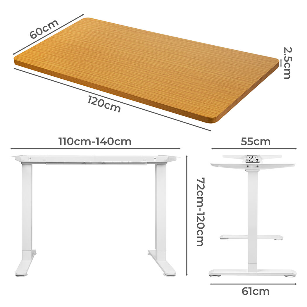 Motorised Standing Desk Adjustable 120cm Natural 800x 1.5MM Price