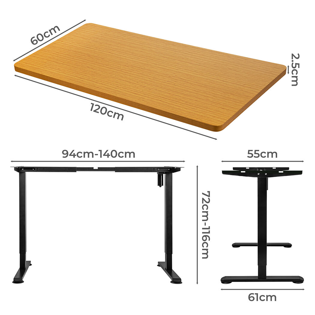 Motorised Standing Desk Height 120cm Natural 800x 1.5MM Price