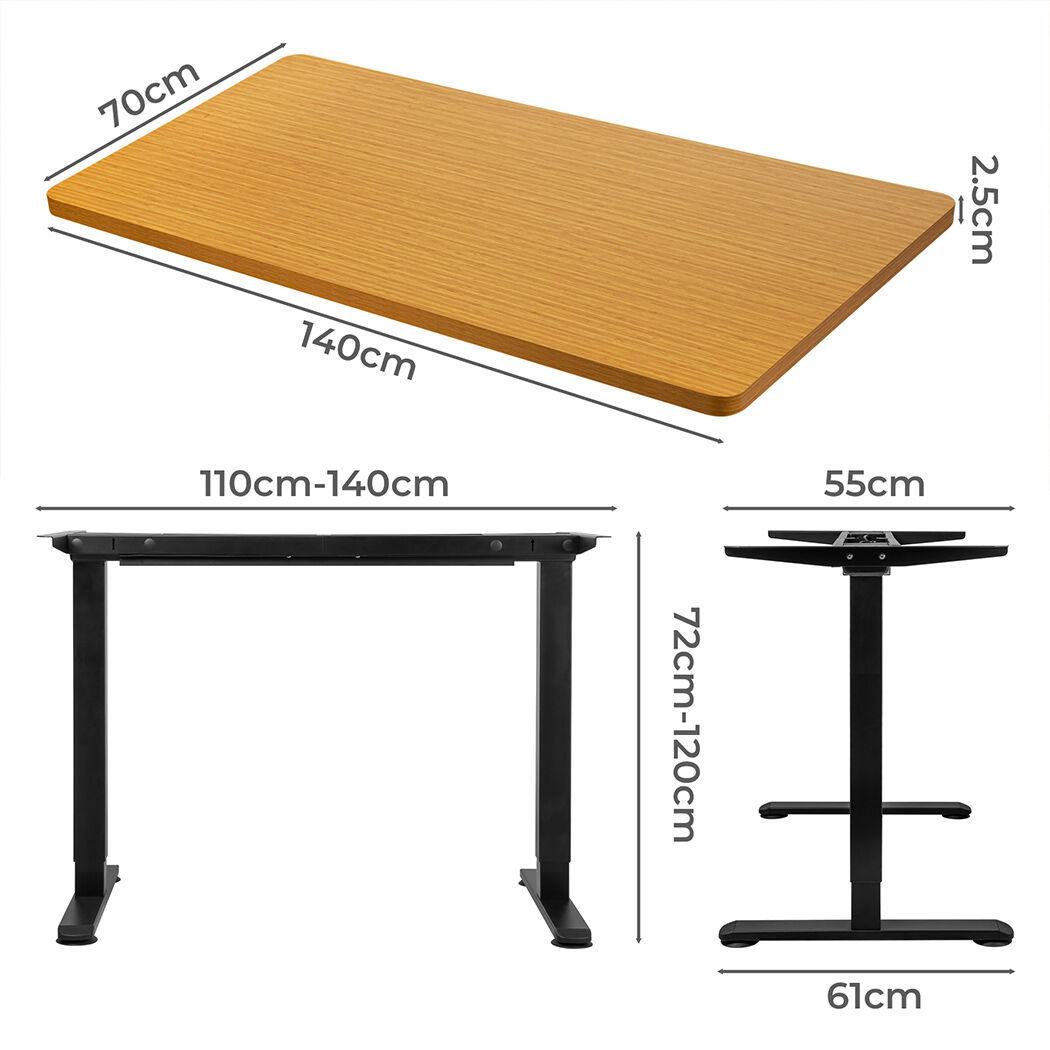 Motorised Standing Desk Adjustable 140cm Natural 1000x 1MM Price