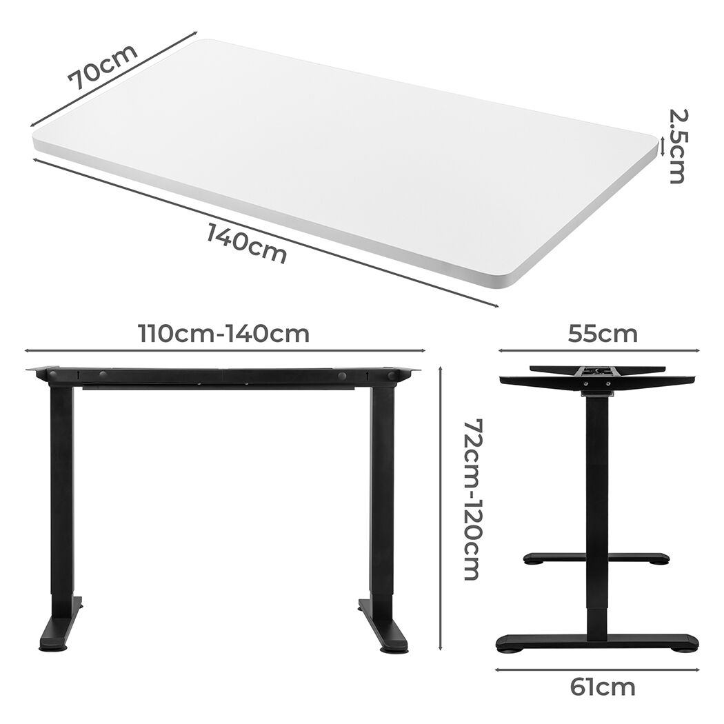 Motorised Standing Desk Adjustable 140cm White 1000x 1MM Price