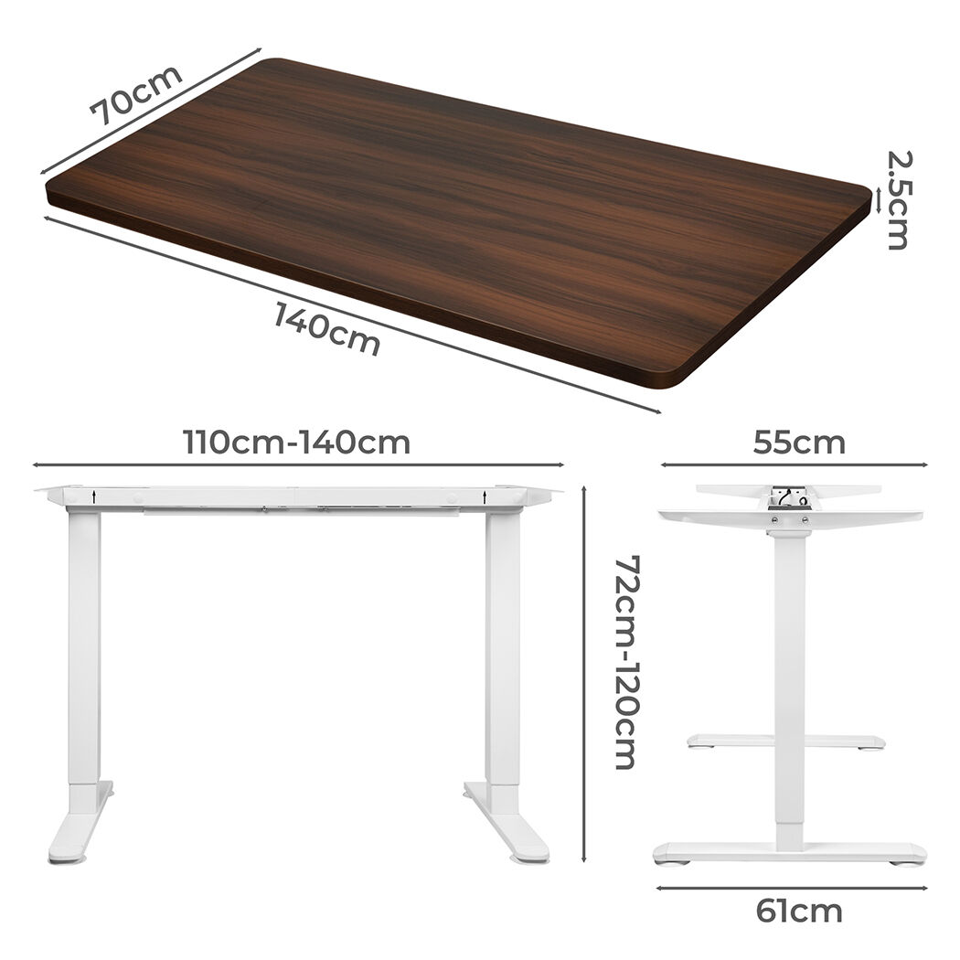 Motorised Standing Desk Adjustable 140cm Walnut 1000x 1MM Price
