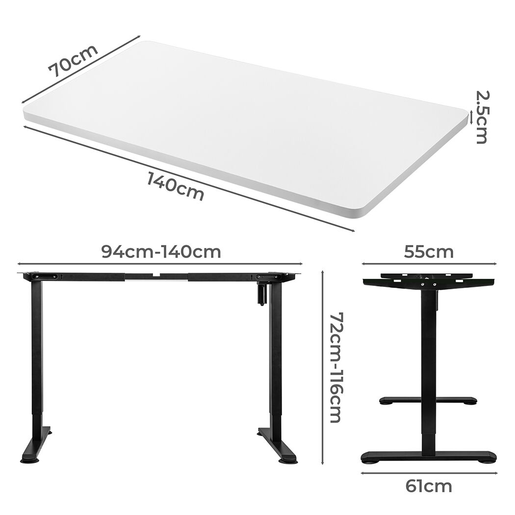 Motorised Standing Desk Adjustable 140cm White 1000x 1MM Price
