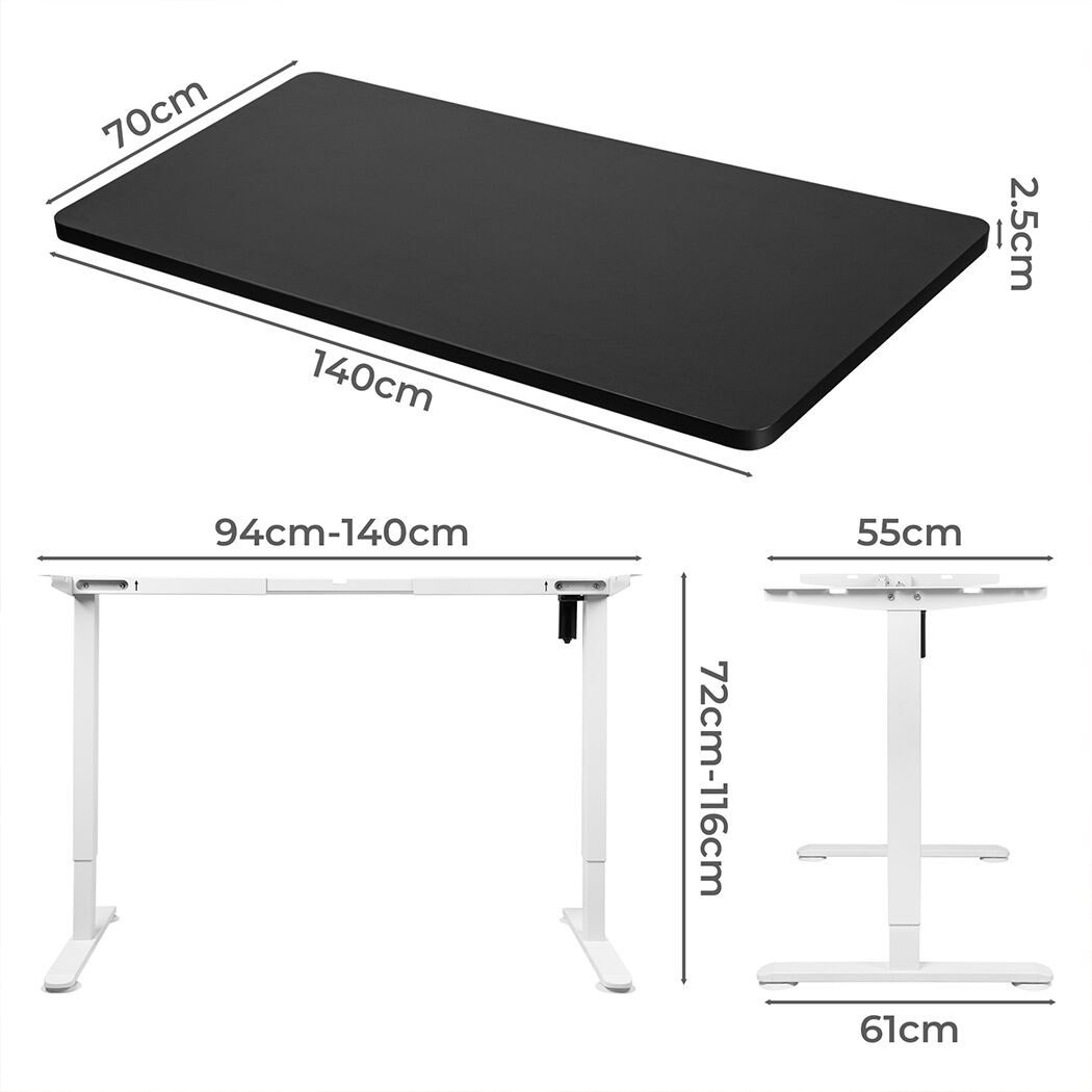 Motorised Standing Desk Adjustable 140cm Black 1000x 1MM Price