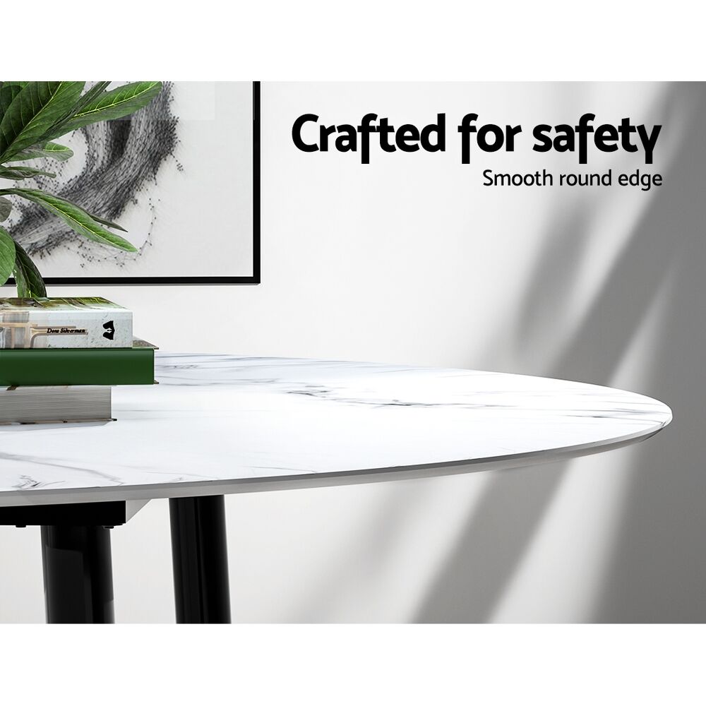 Artiss Dining Table Round Marble Effect 110CM Price