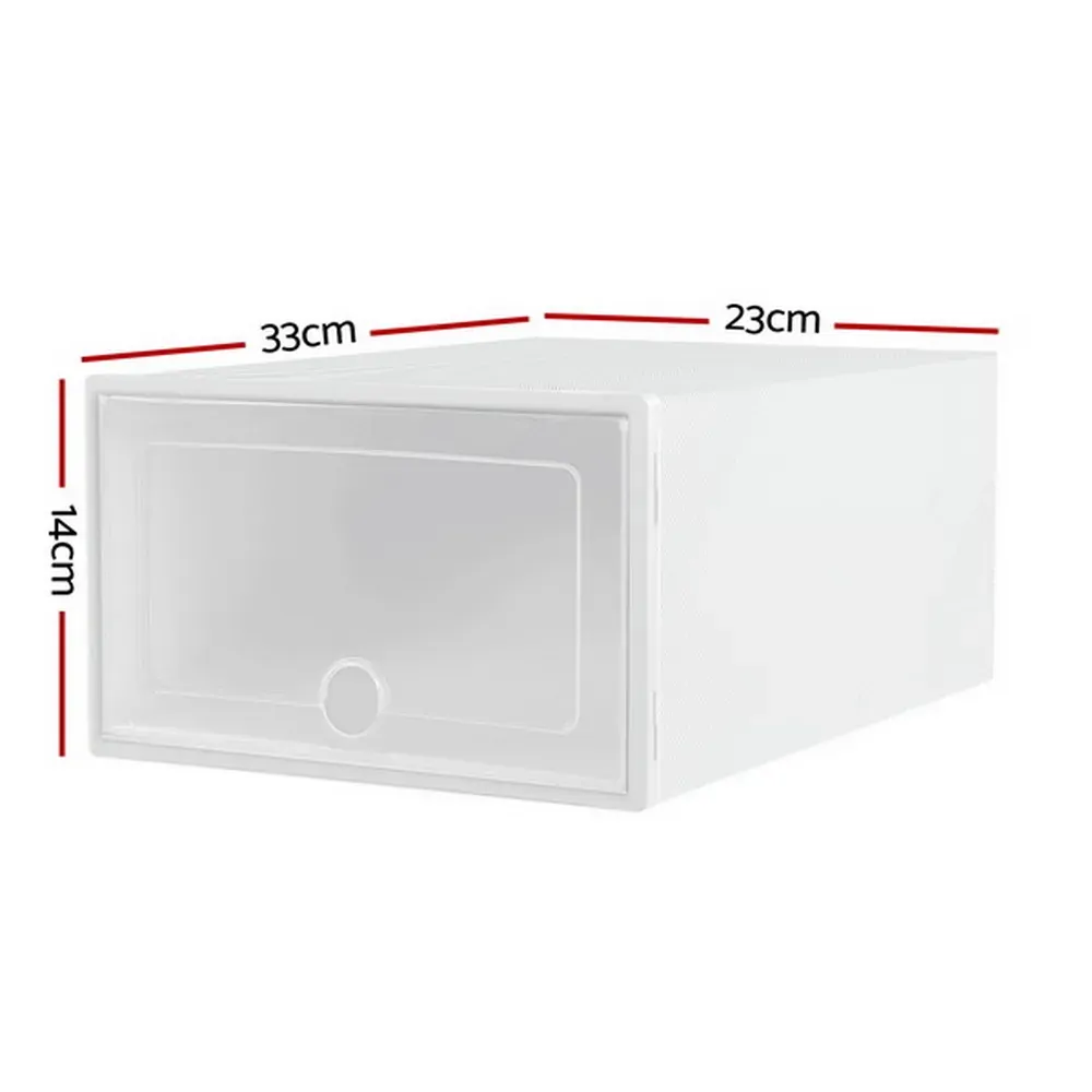 Shoe Box Set of 12 Storage Case Stackable Plastic Shoe Cabinet Cube White Price