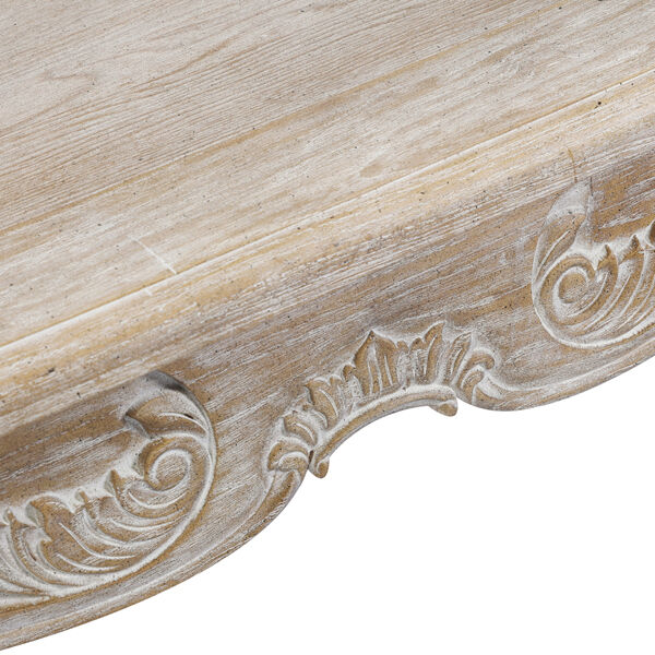 7pcs medium Sizes Oak Wood White Washed Finish Dining Set Price