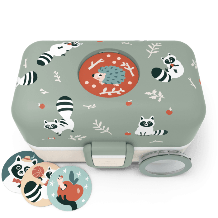 Tresor Graphic Kidss Bento Box- Green Raccoon Green Raccoon Price