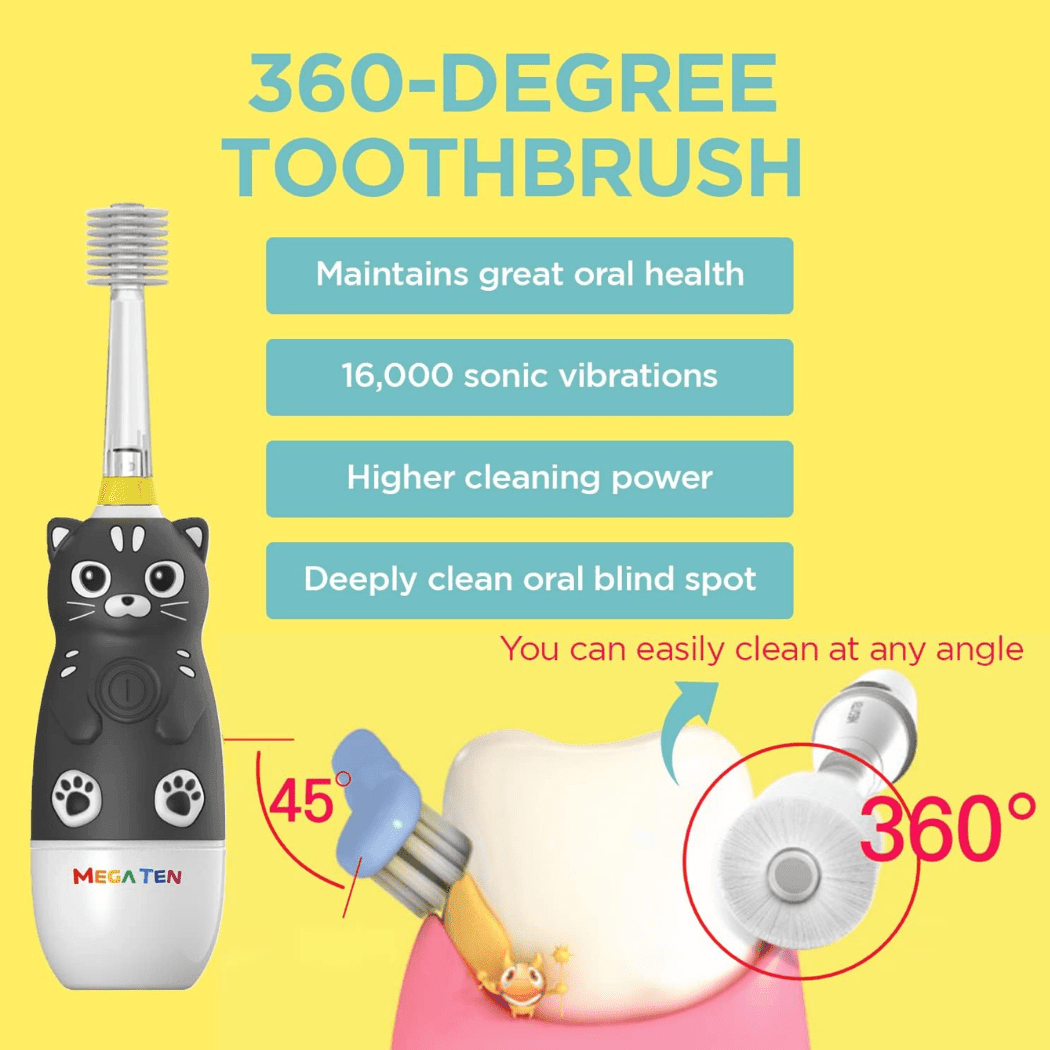 360-Degree Kids Electric Toothbrush with LED Light 1-4 Yrs Monkey Price