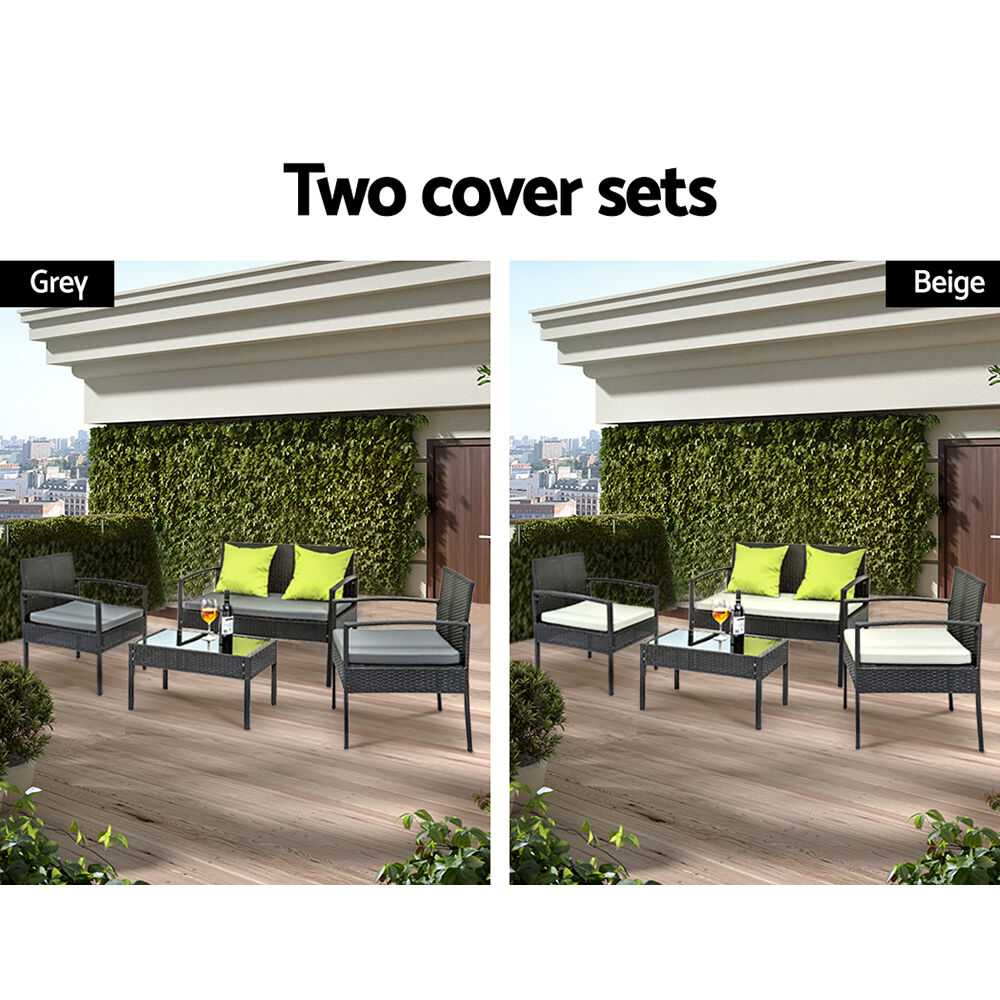 Gardeon Outdoor Sofa Set Wicker Lounge Setting Table and Chairs Patio Furniture Price