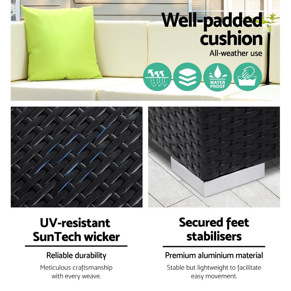 Gardeon 10-Piece Outdoor Sofa Set Wicker Couch Lounge Setting Cover Price