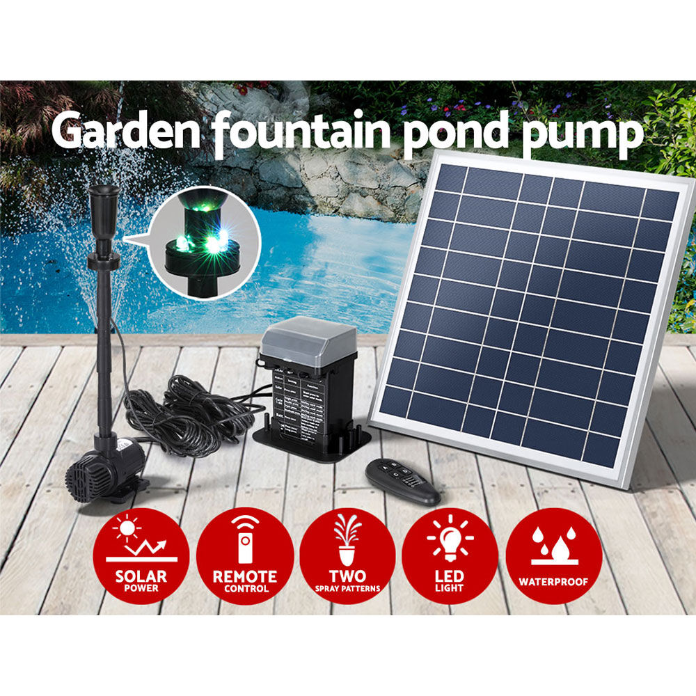 Solar Pond Pump with Battery Kit LED Lights 9.8FT Price