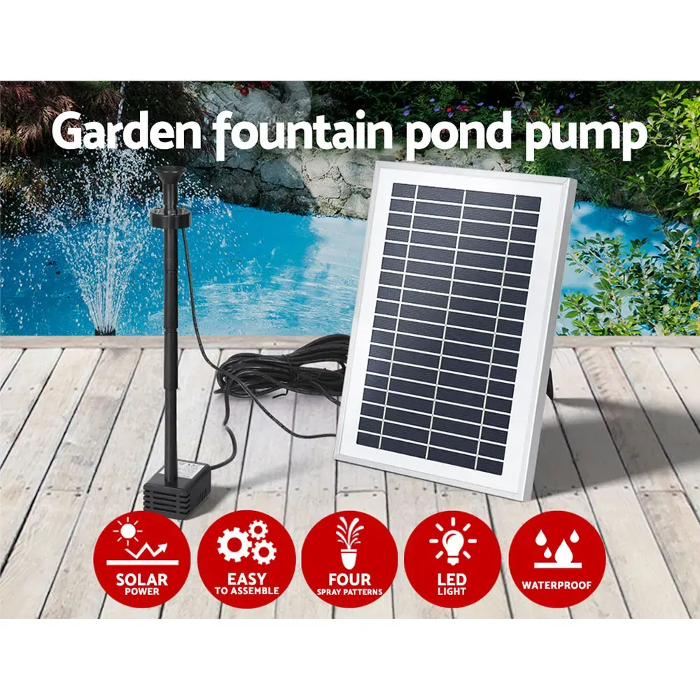 Gardeon Solar Pond Pump Submersible Water Fountain with Battery LED Lights 4.4FT Price