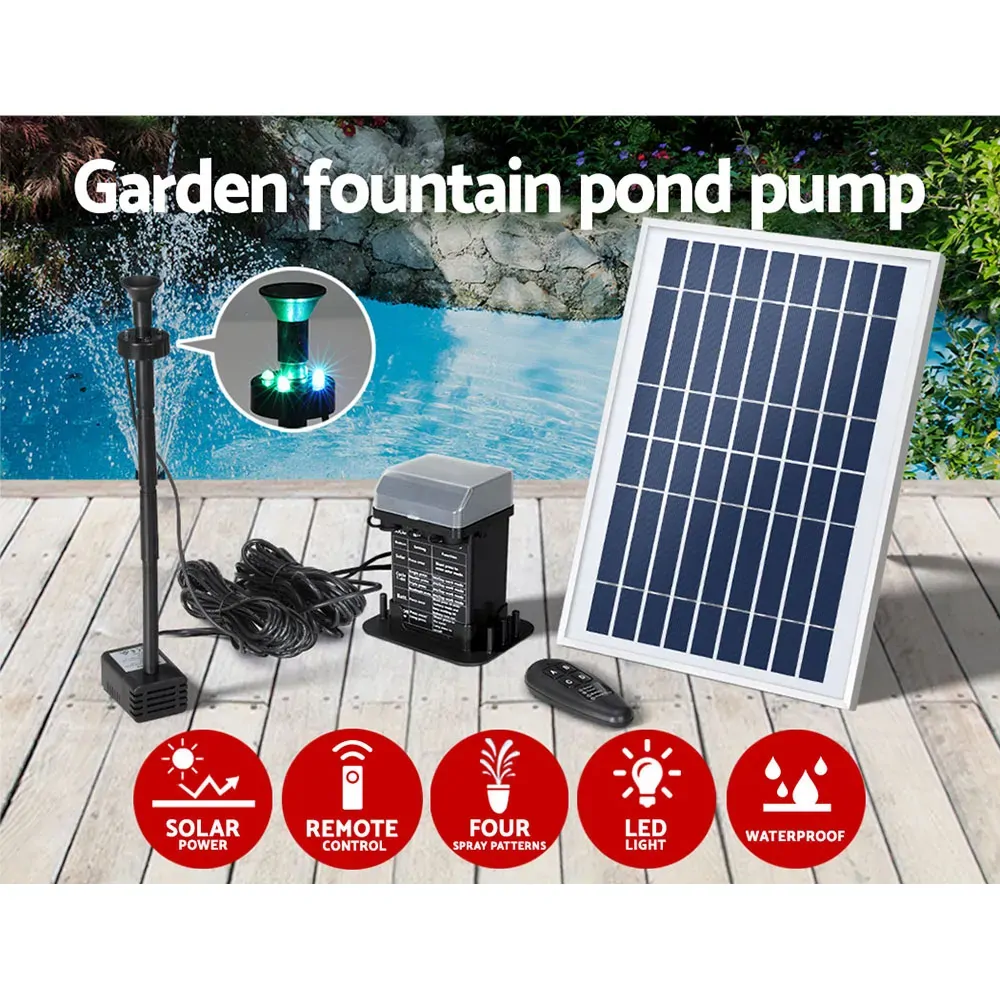 Gardeon Solar Pond Pump Submersible Fountain with Battery Kit LED Lights 5.2FT Price