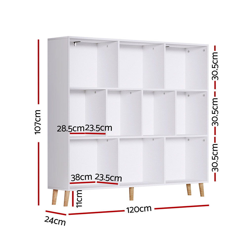 Artiss Bookshelf 3 Tiers 10 Cubes - CORA White Price