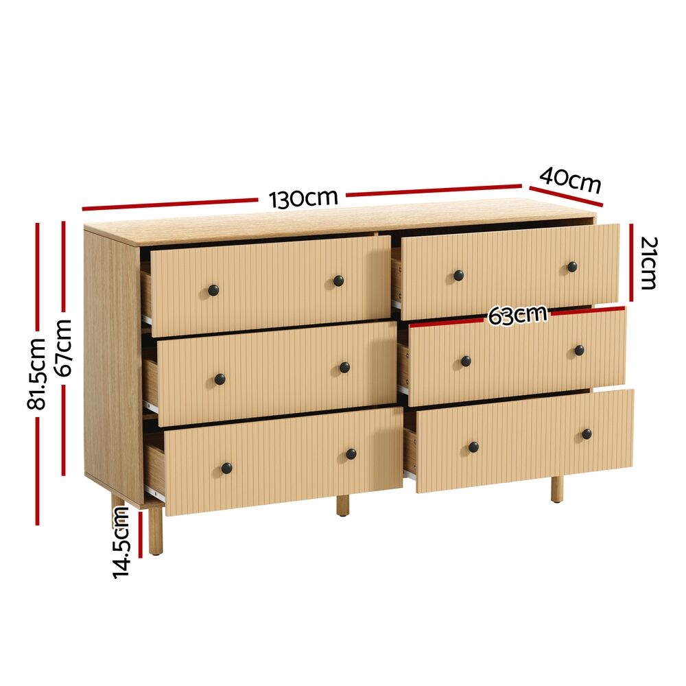Artiss 6 Chest of Drawers Tallboy Cabinet - RUTH Pine Price