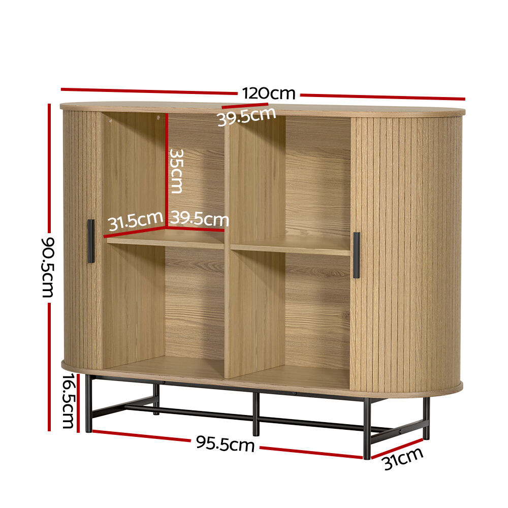 Artiss Buffet Sideboard Cupboard Cabinet Sliding Doors Pantry Storage Oak PIIA Price