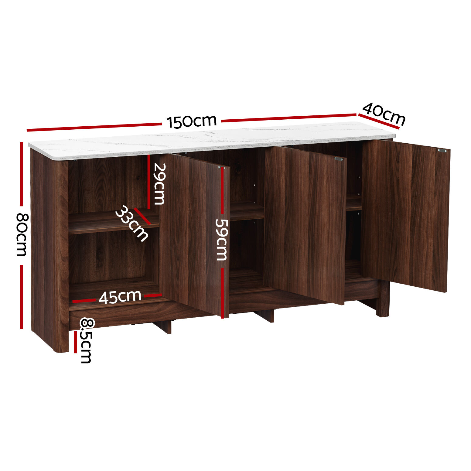 Buffet Sideboard Cabinet Marble Style Tabletop Price