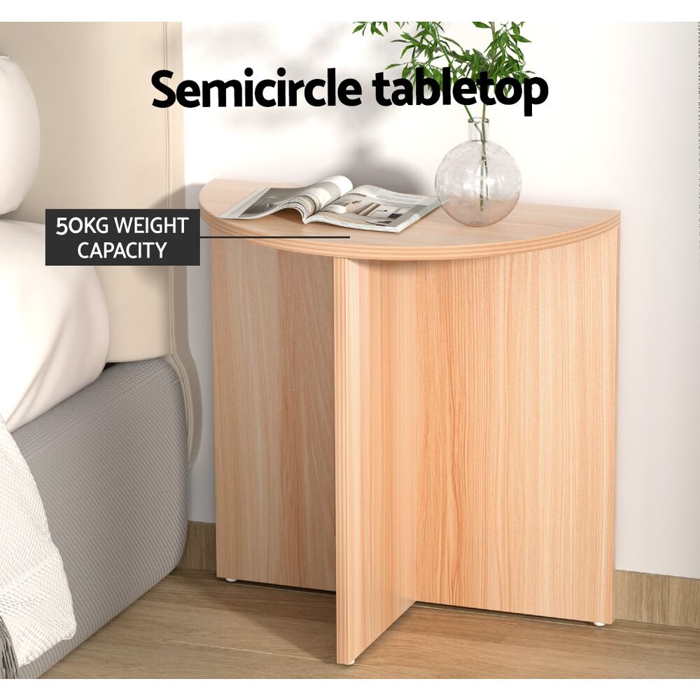 Artiss Coffee Table Semi-circle 48CM Pine Elva Price