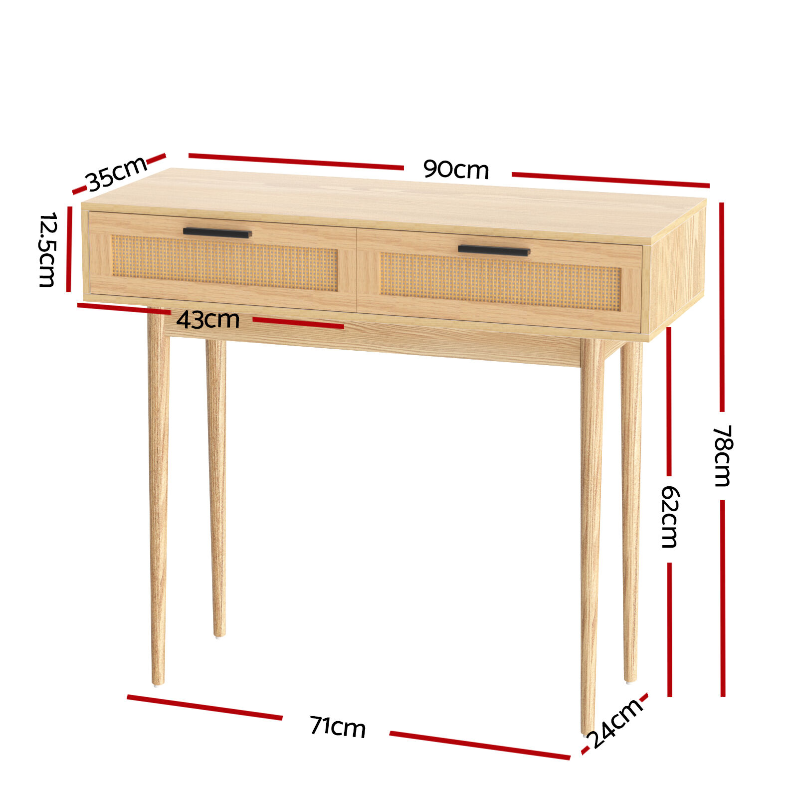 Console Table 2 Rattan Drawers Price