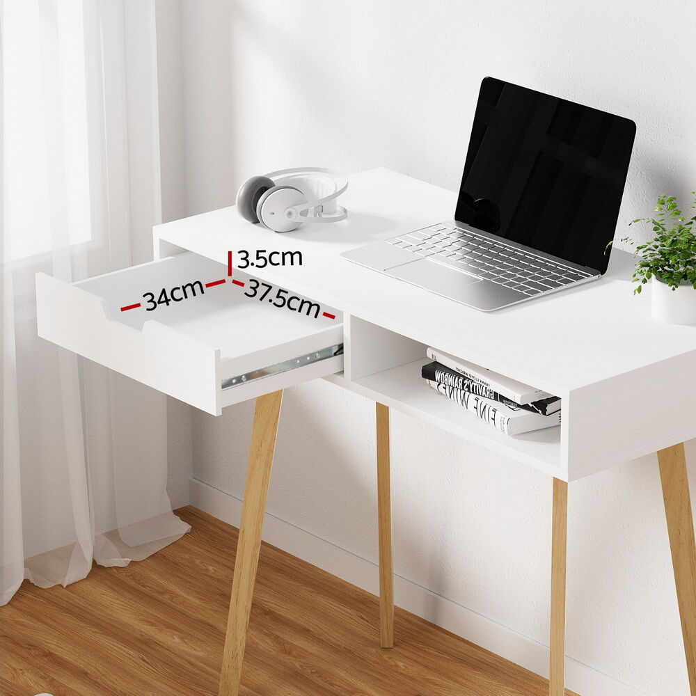 Computer Desk Drawer Cabinet Shelf White 90CM Price