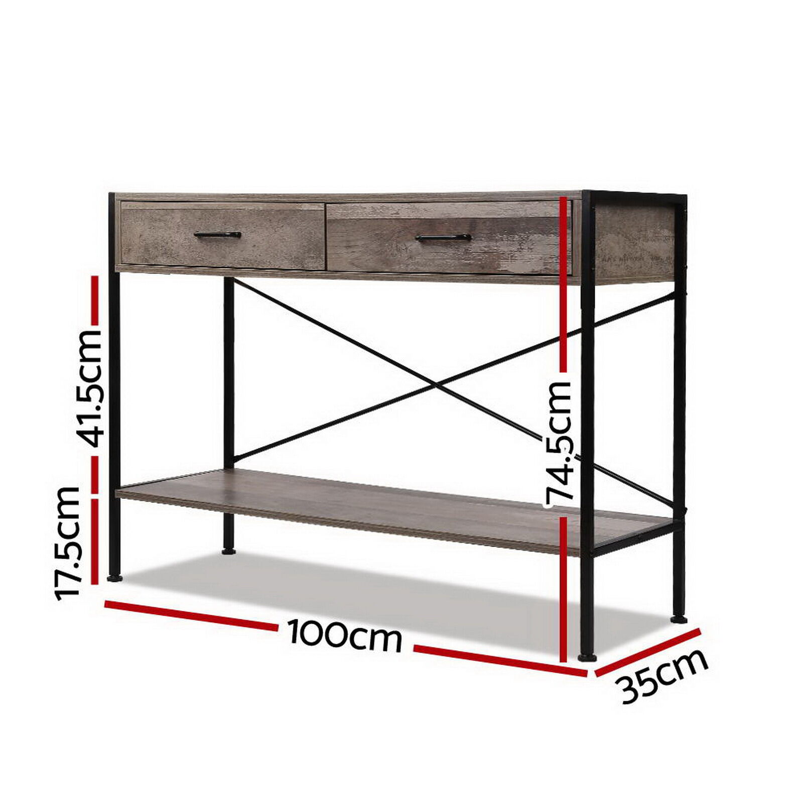 Artiss Console Table 2 Drawers Walnut Marconi Price