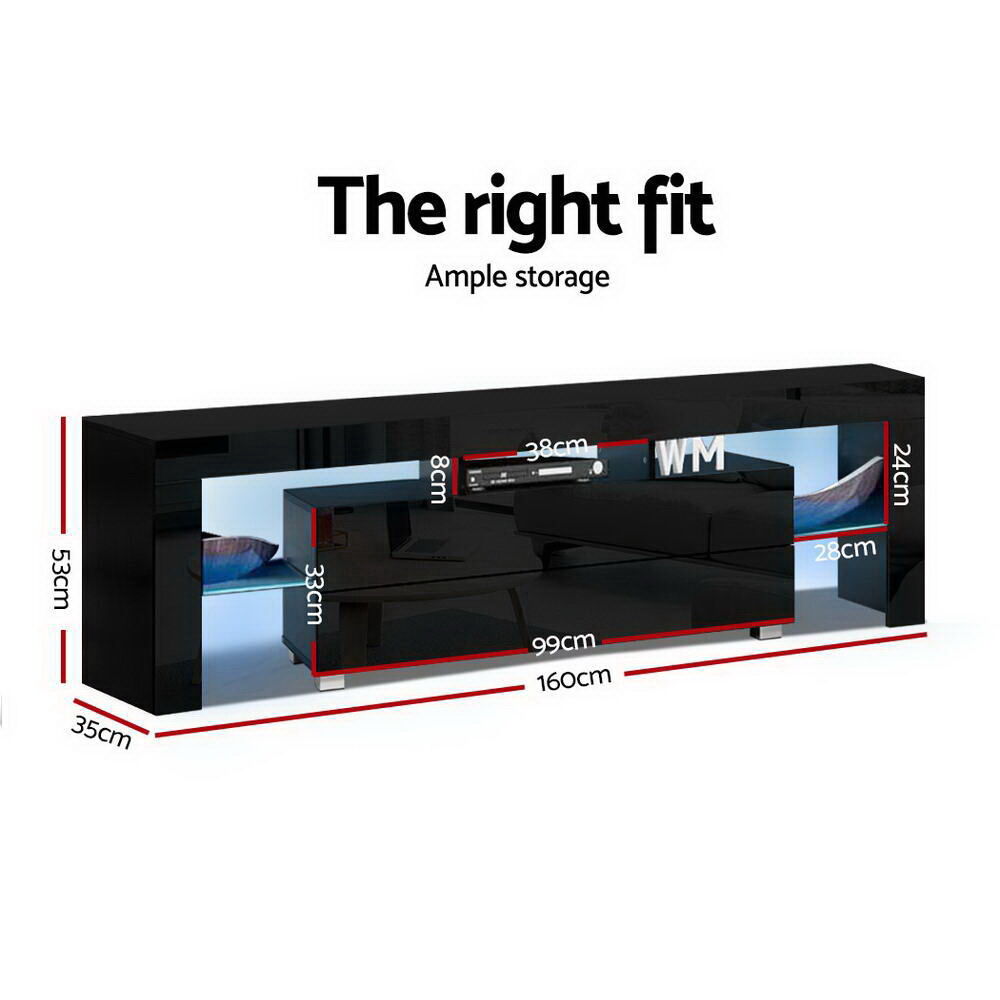 Artiss Entertainment Unit TV Cabinet LED 160cm Black Elo Price