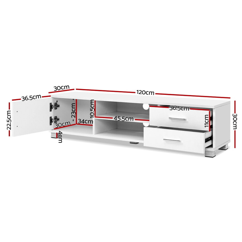 Artiss Entertainment Unit TV Cabinet 120cm White Dylan Price