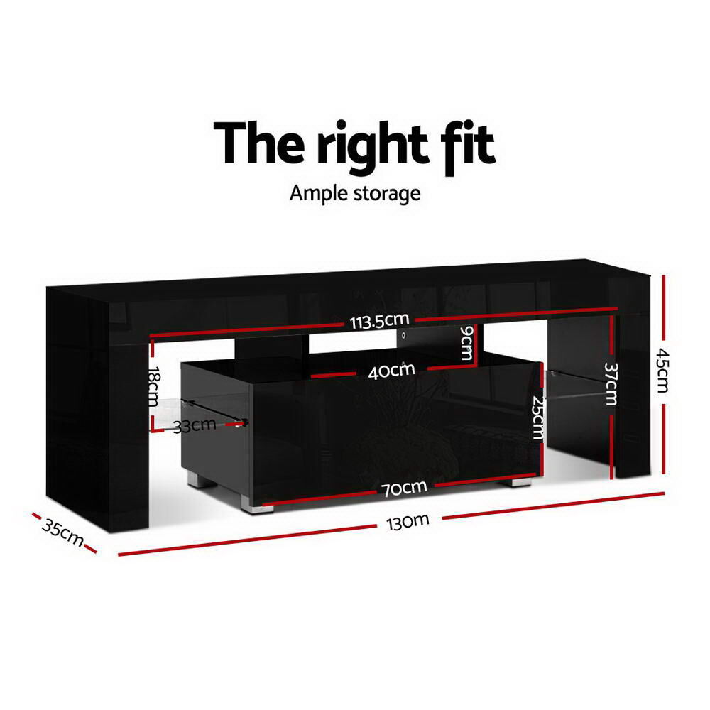 Artiss Entertainment Unit TV Cabinet LED 130cm Black Elo Price