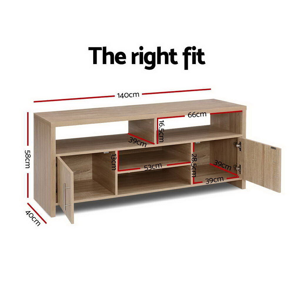 TV Cabinet Entertainment Unit 140cm Oak Ken Price