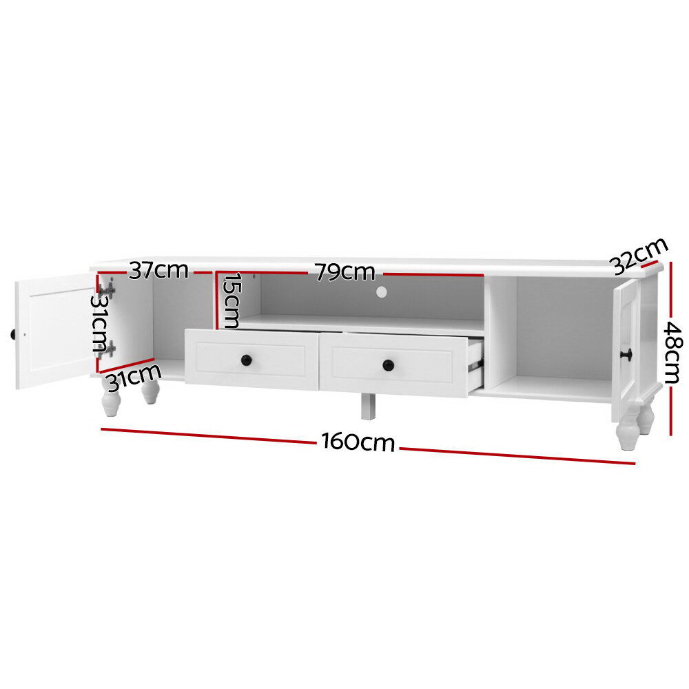 Artiss TV Cabinet Entertainment Unit 160cm White Kubi Price