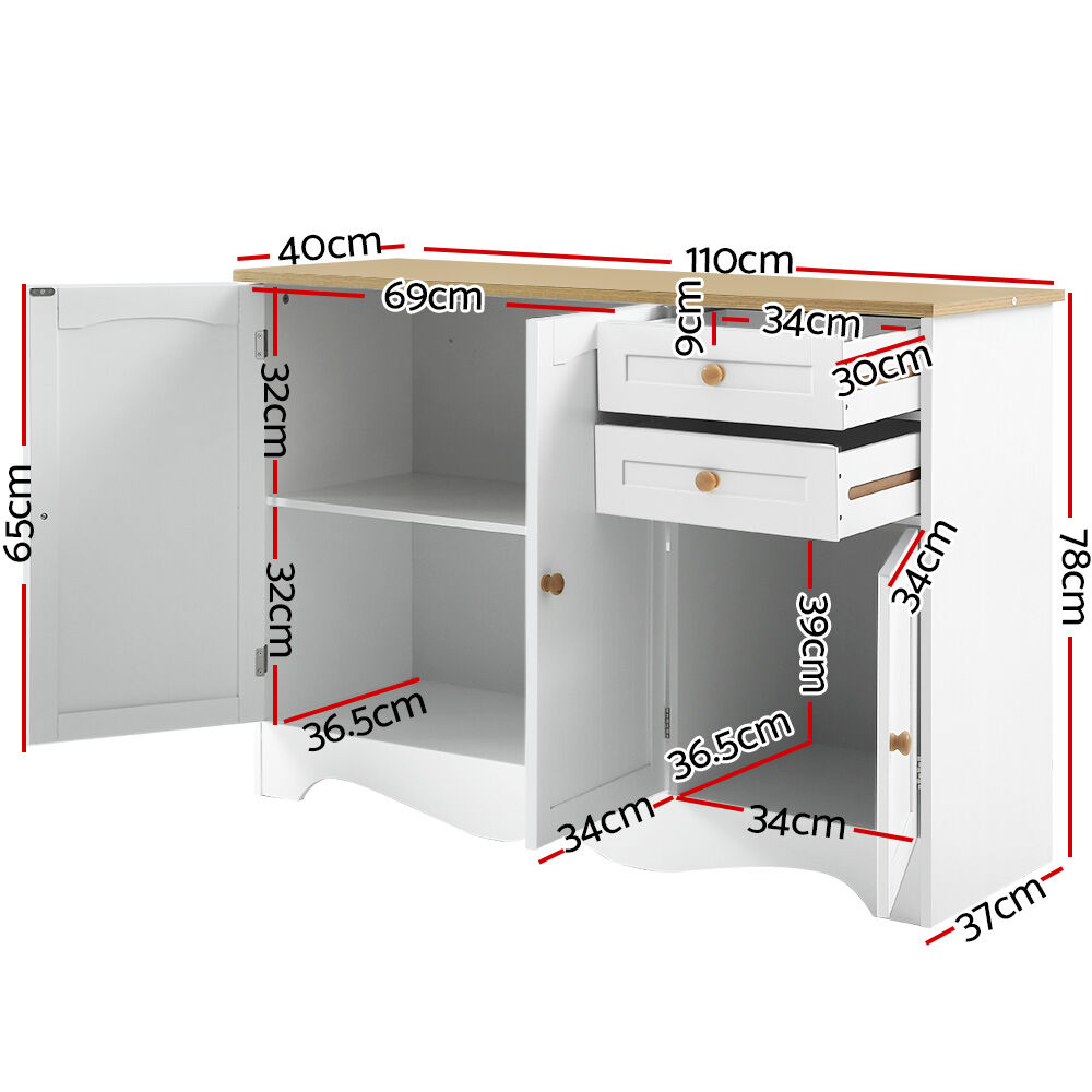 Artiss Buffet Sideboard 3 Doors - BERNE White Price