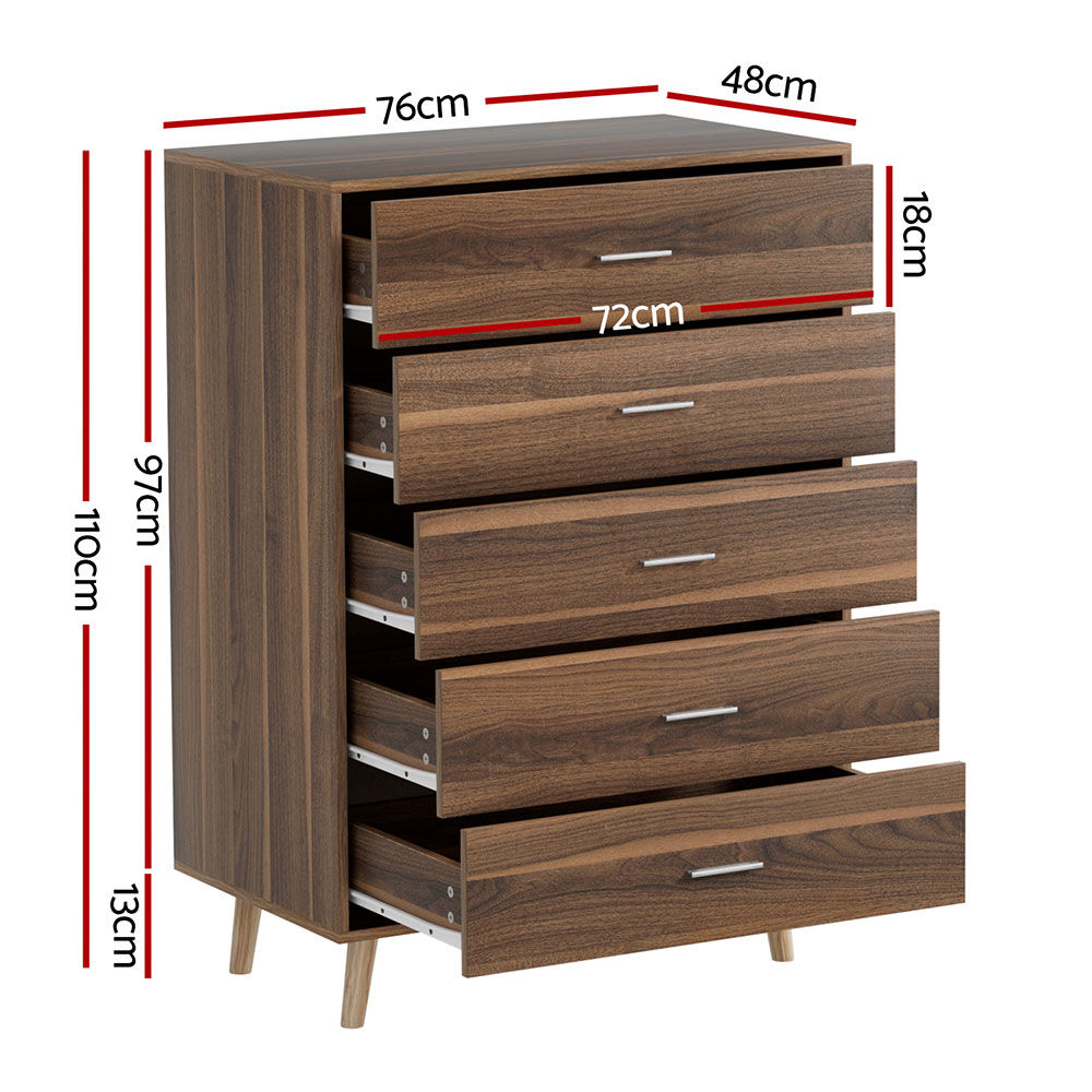 5 Chest of Drawers - MIRI Walnut Price