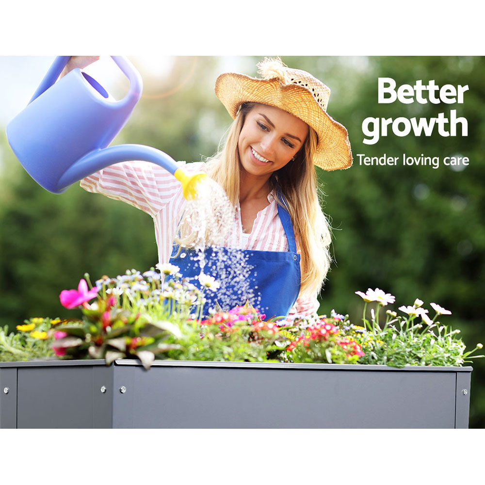 Green Fingers Garden Bed Elevated 100X80X30cm Planter Box Container Galvanised Price