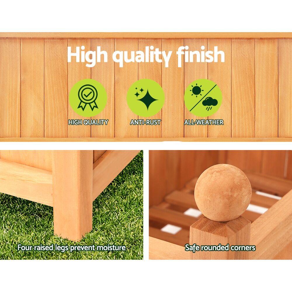 Green Fingers Garden Bed Wooden 64x35x115cm Planter Raised Box Container Trellis Price