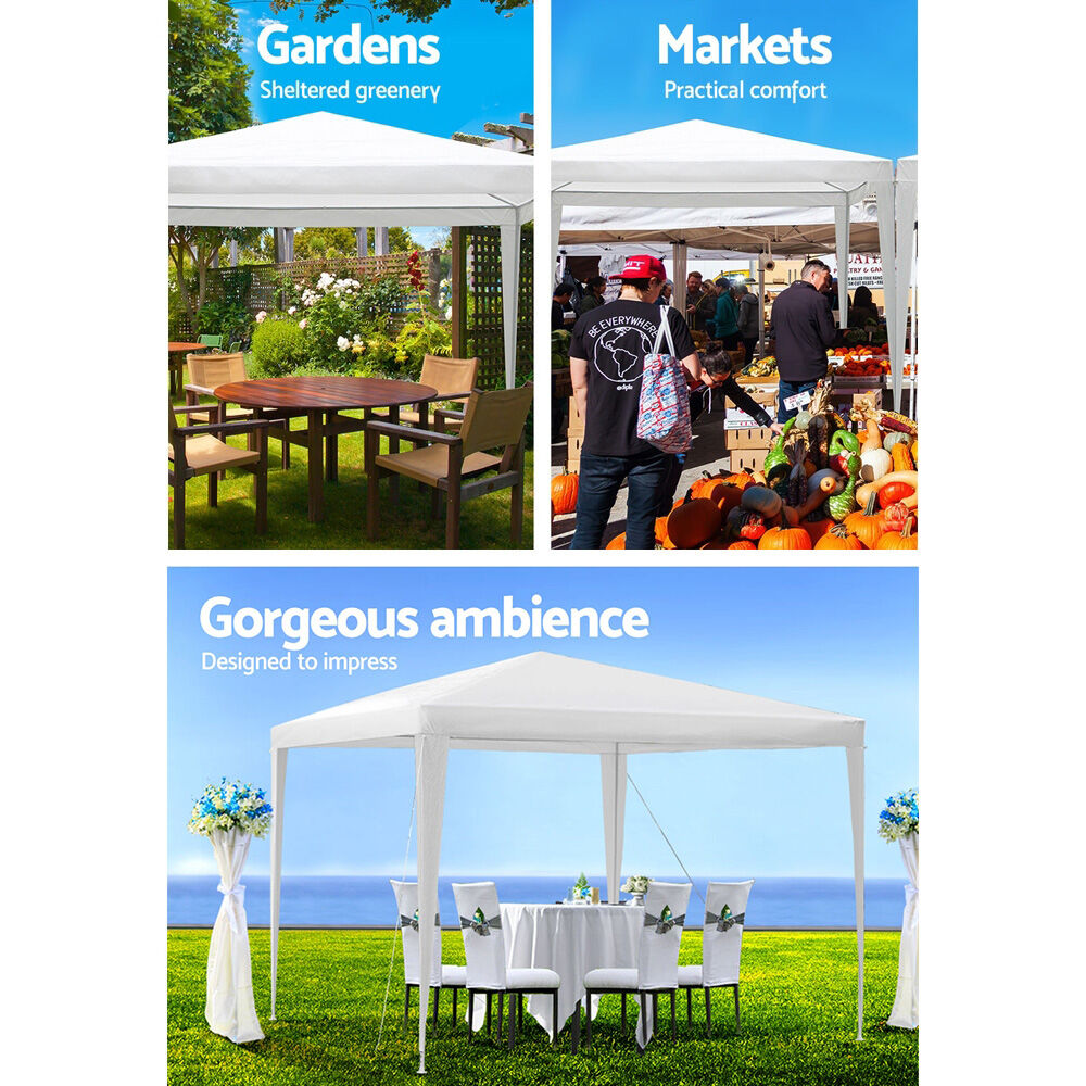 Gazebo 3x3m Wedding Party Marquee Tent Outdoor Event Camping Canopy Shade White Price