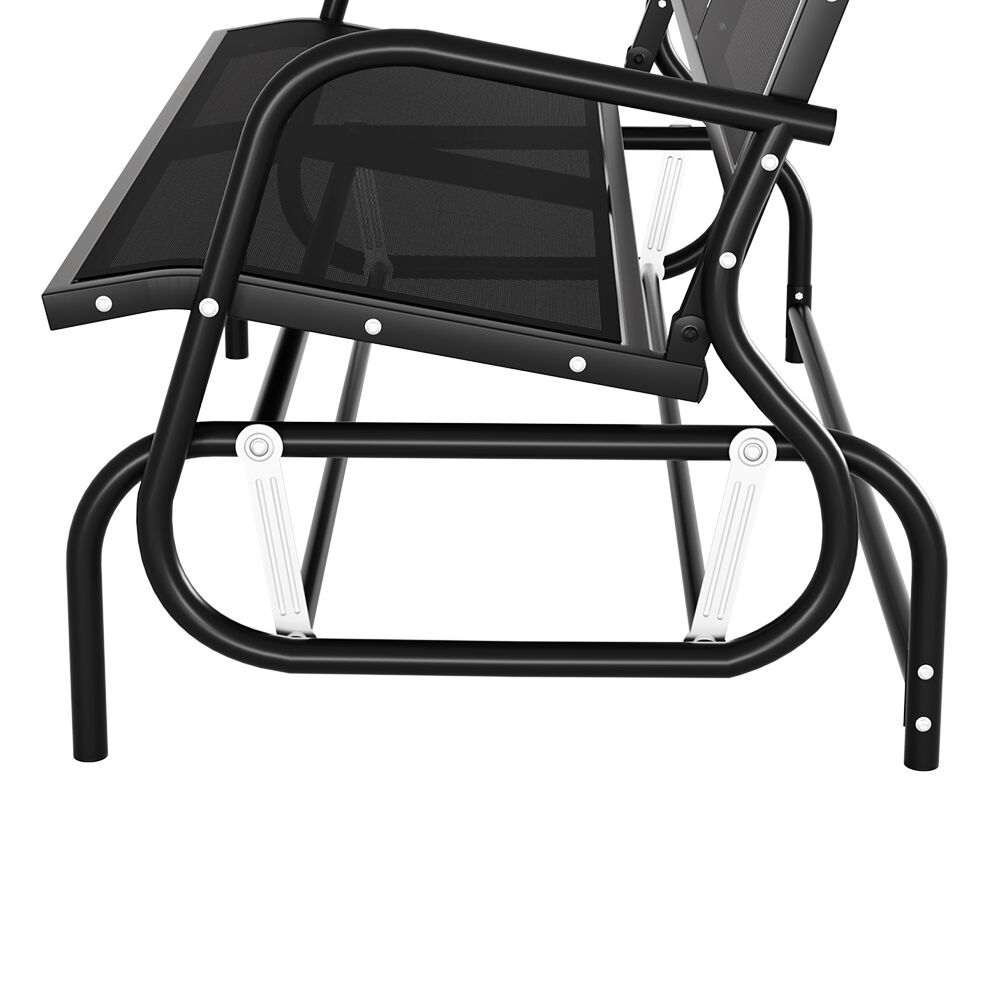 Outdoor Garden Bench Seat Swing Glider Rocking 2 Seater Patio Furniture Black Price