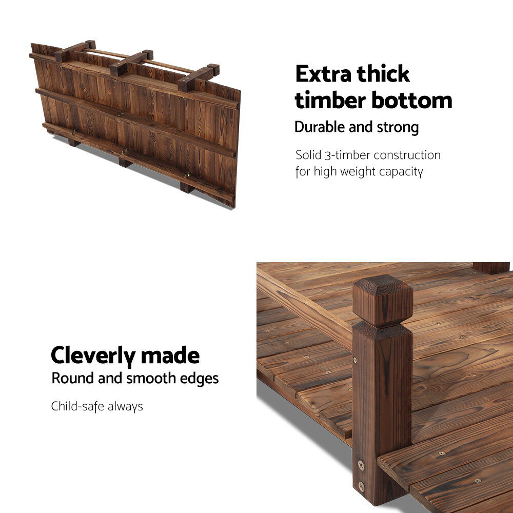 Gardeon Garden Decor Outdoor Ornament Wooden Bridge 160cm Price