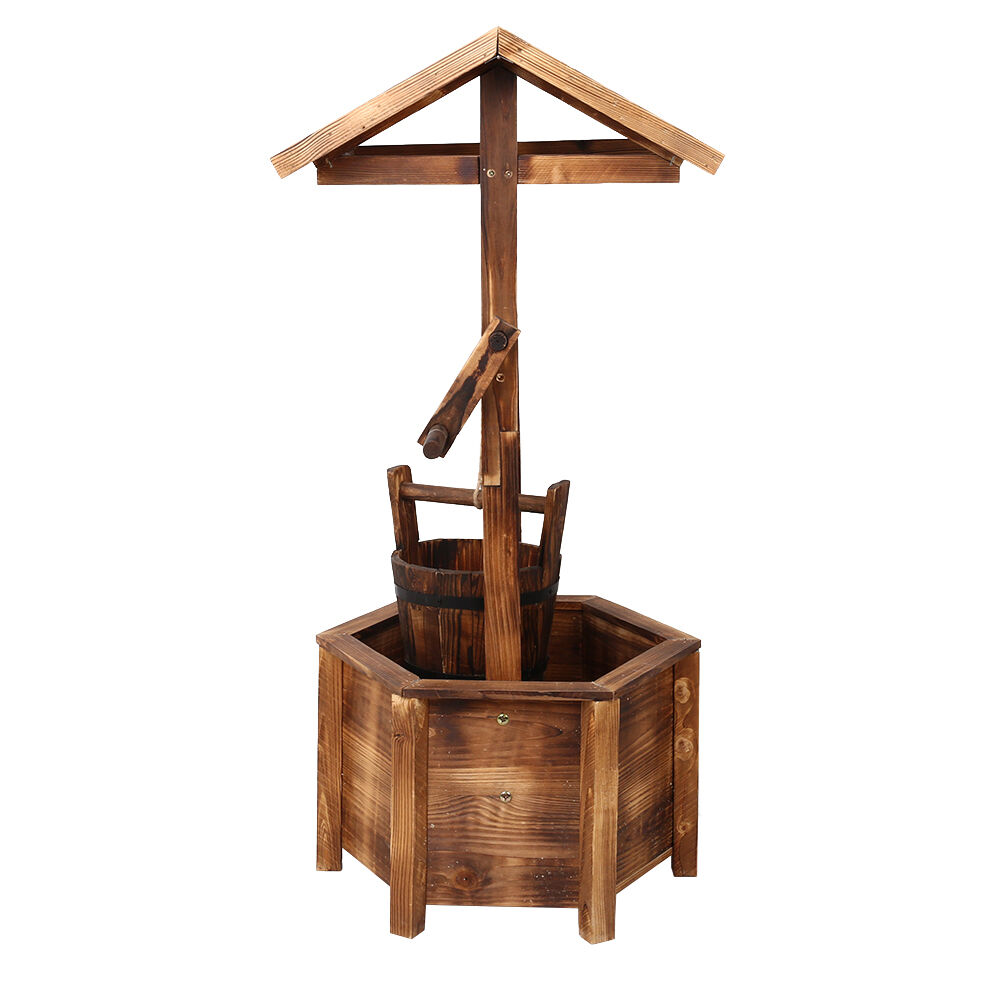 Gardeon Garden Decor Outdoor Ornament Wooden Wishing Well Price