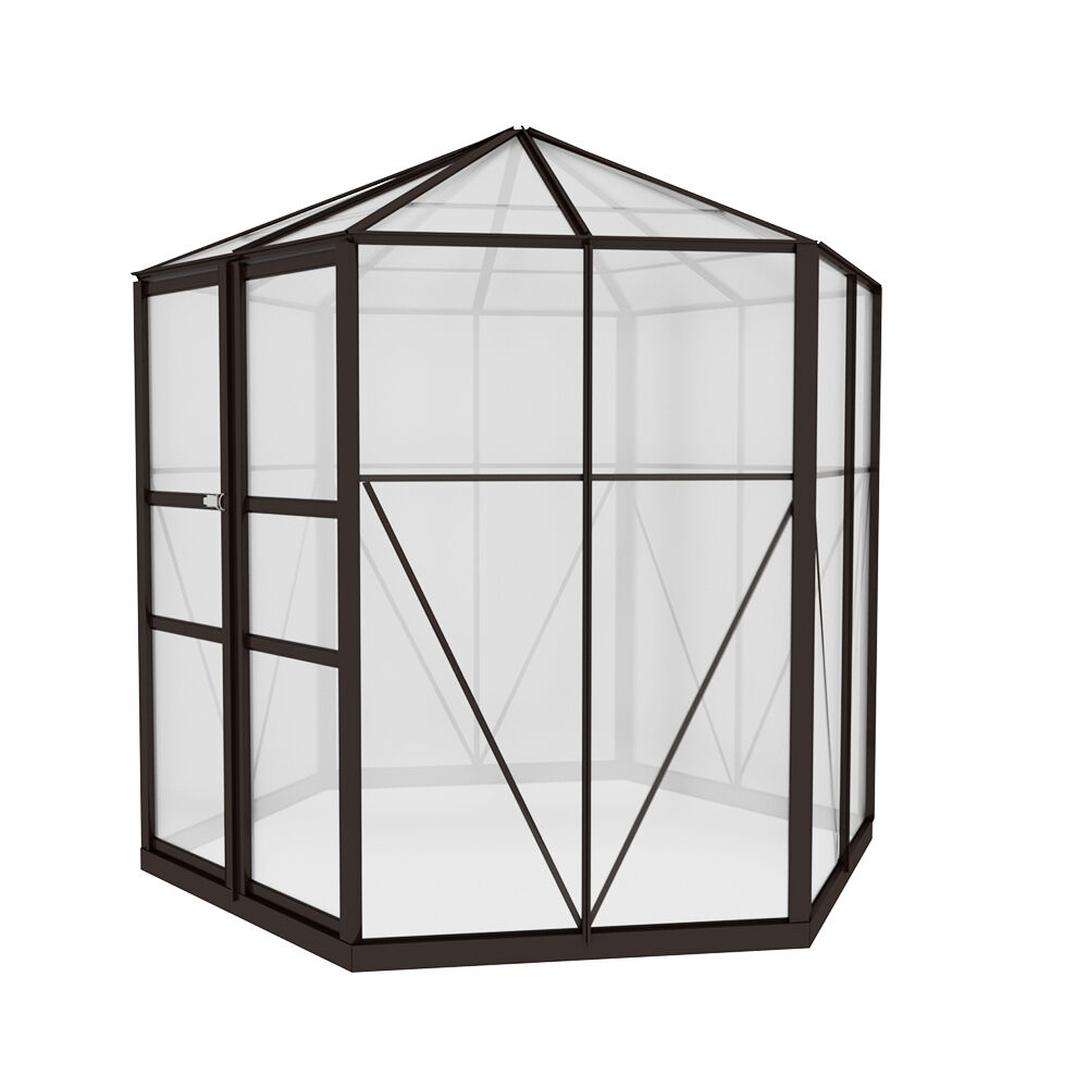 Greenhouse 2.4x2.1x2.32M Aluminium Polycarbonate Green House Garden Shed Price