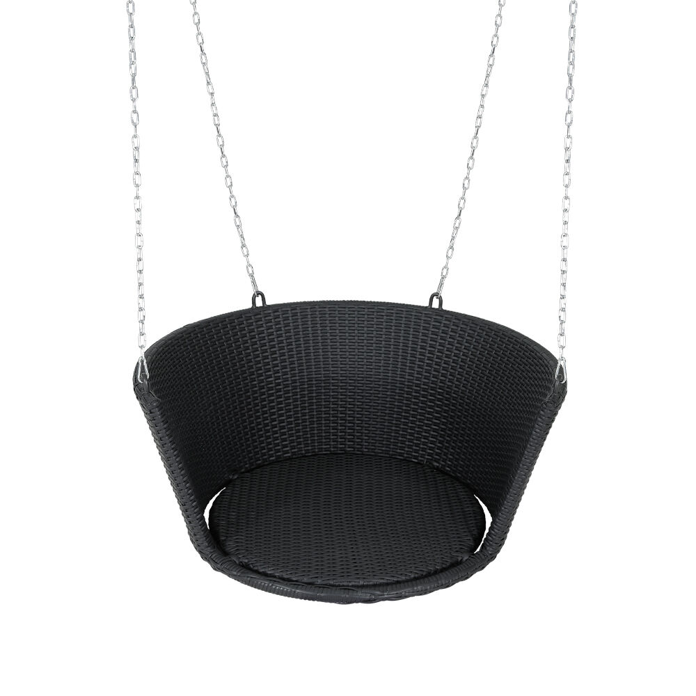 Rattan Porch Swing Chair With Chain Cushion Outdoor Furniture Black Price