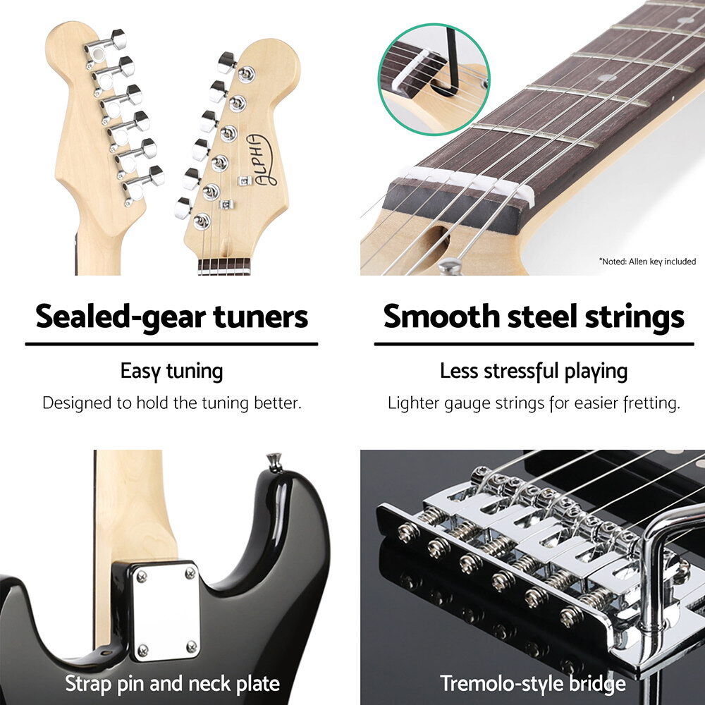 Alpha Electric Guitar Music String Instrument 20W Amplifier Black Price