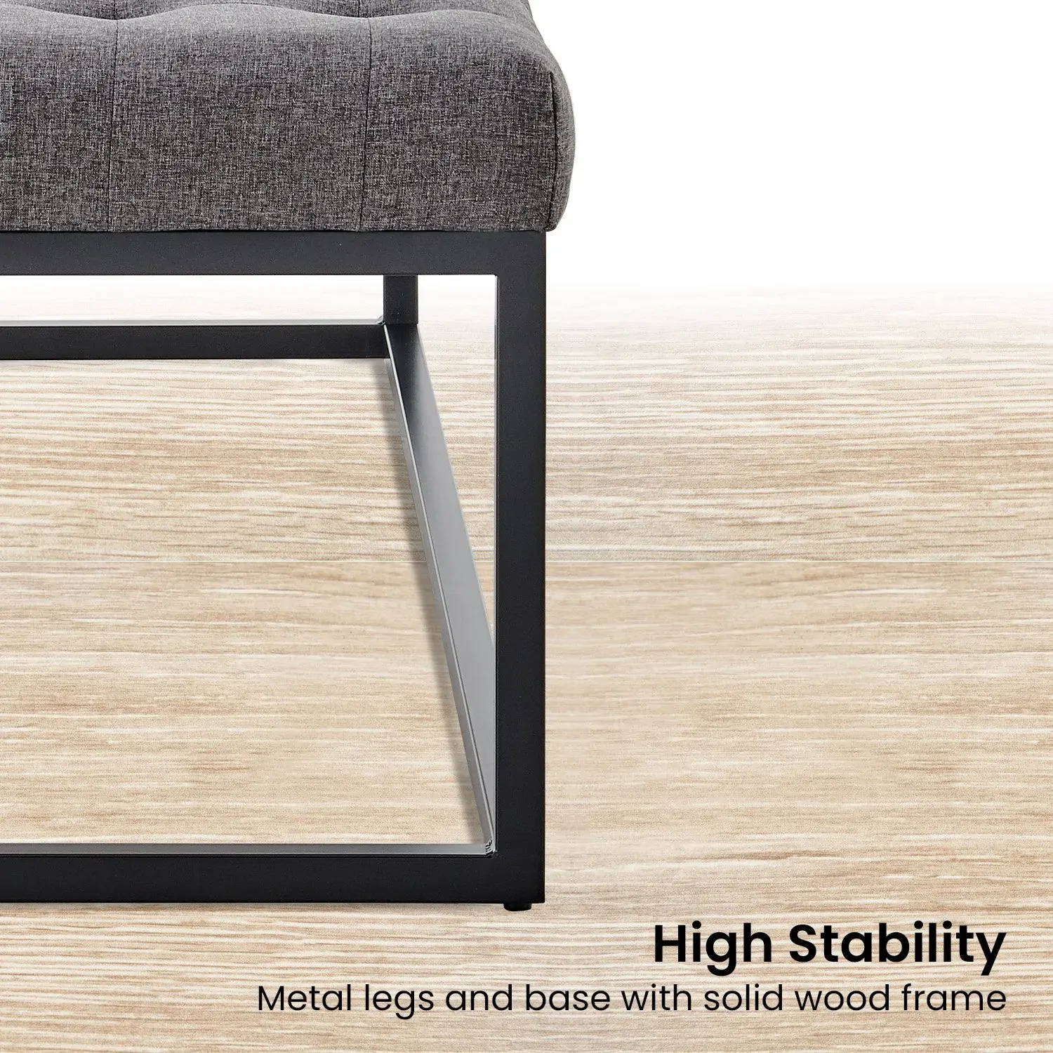 Cameron Button-Tufted Upholstered Bench with Metal Legs Price