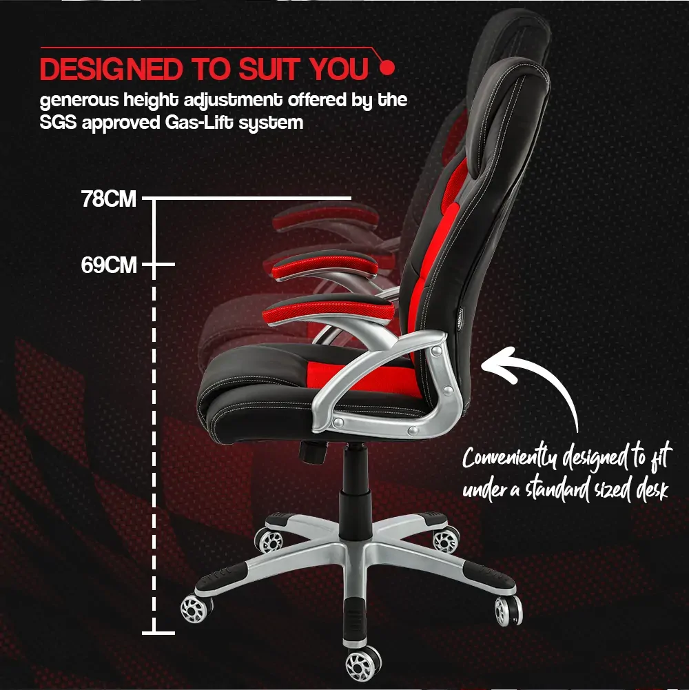 Racing Office Chair Seat Executive Computer Gaming PU Leather Deluxe. Price